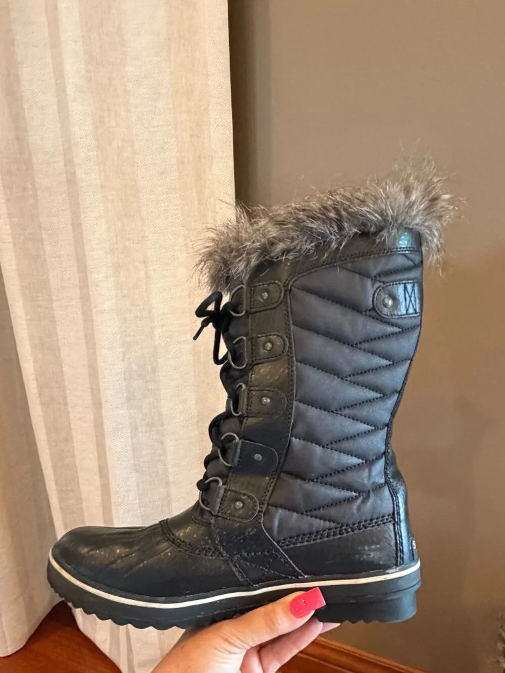 Sorel Women's Tofino II Black Stone Waterproof Insulated Winter Boot, Size 8.5